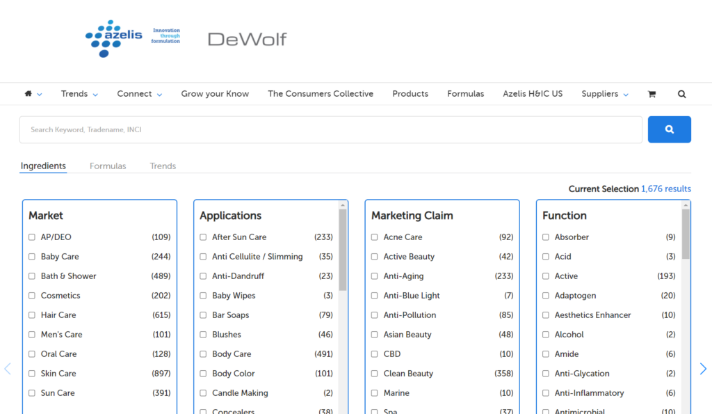 Dewolf Chemical website screenshot.